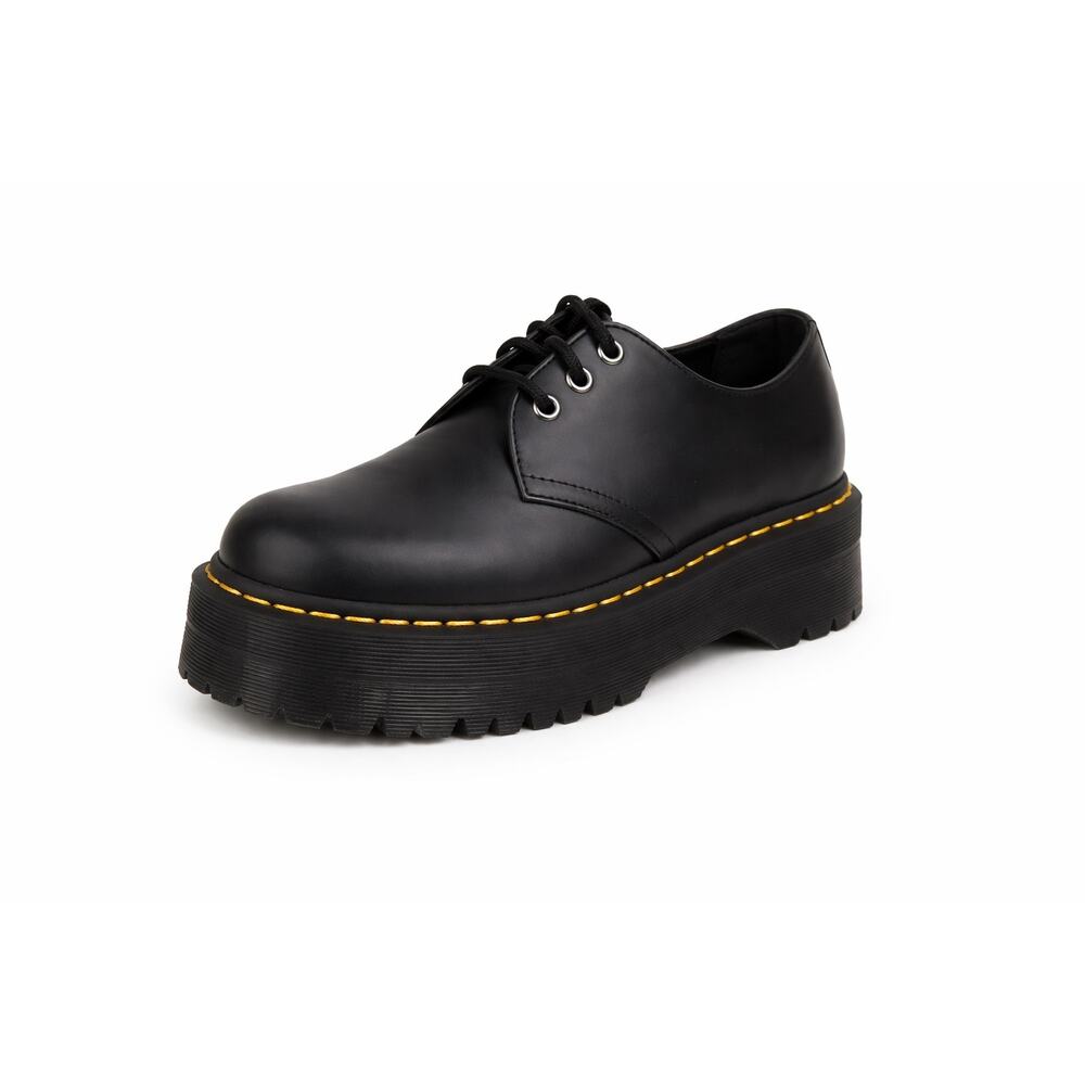 Dr Martens 1461 Quad Platform Shoes Black Leather Women’s Size 8